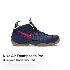 Nike Air Foamposite Pro - Blue Void University Red Size 9.5 Original Box